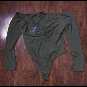 Off the Shoulder Olive Bodysuit